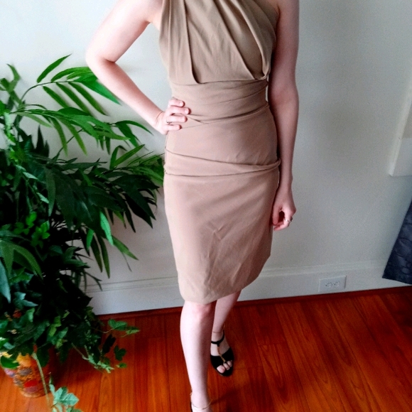 preen one shoulder dress Preen Line Size S Women's One Shoulder Sleeveless Knee Length Dress Pink  Red